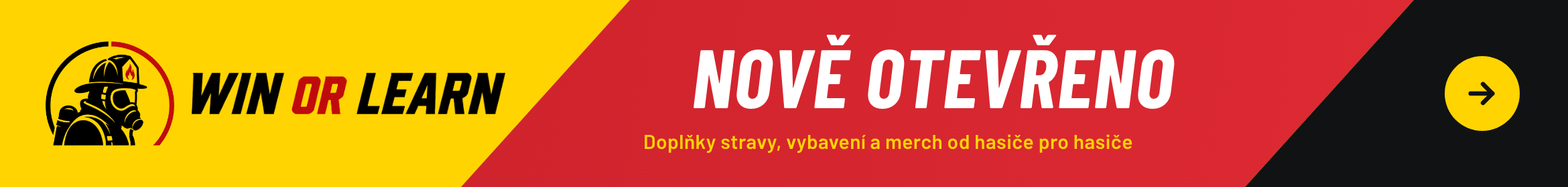 Banner win or learn - doplňky stravy pro hasiče